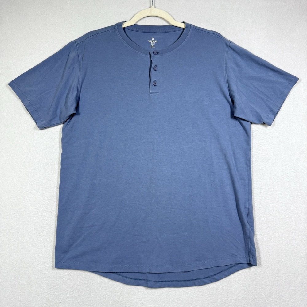 Western Rise Shirt Mens Medium X Cotton Henley Tee Travel Performance T-Shirt